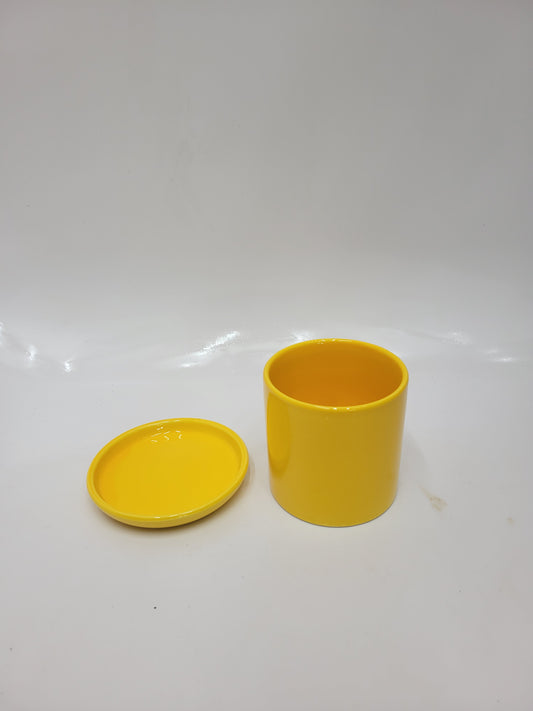 3" ceramic pot yellow