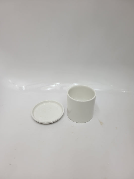 3" ceramic pot white